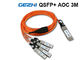 QSFP+ To 4x SFP+ DAC AOC Cables , 3 Meter QDR Breakout Fiber Optic Cable 40Gb/S